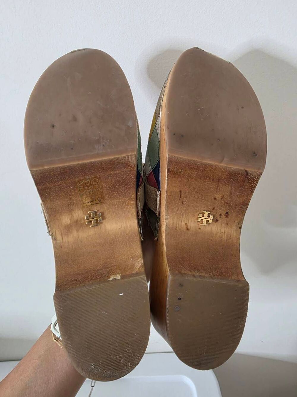 Tory Burch Suede Colorblock Pattern Mules 8.5 $300 - Picture 11 of 12